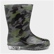 Kids Black and Green Camouflage Welly (Click For Details)