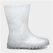 JuJu Puddle Kids Silver Glitter Welly (Click For Details)
