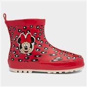 Minnie Mouse Kids Red Leopard Print Low Wellies (Click For Details)