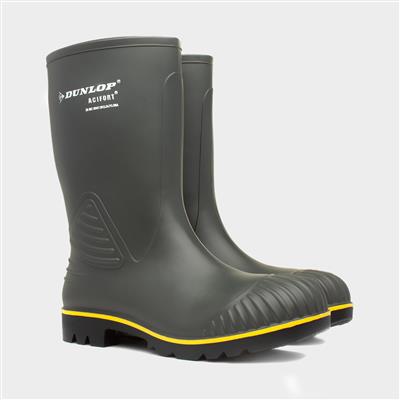 Mens Green Heavy Duty Calf Welly B440631