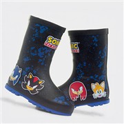 Sonic The Hedgehog Creda Kids Black Welly (Click For Details)