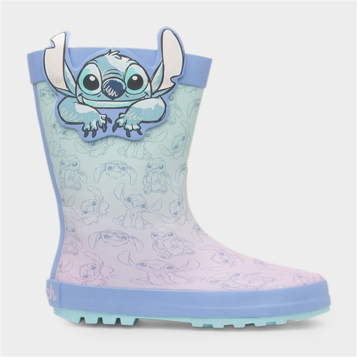 Disney Stitch Multi-Coloured Hanley Kids Multi Character Welly Size 9