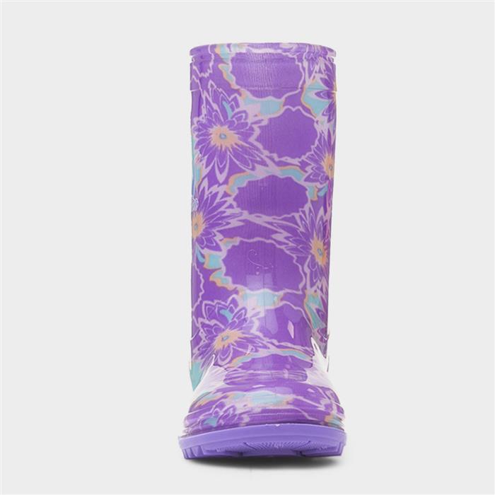 Kids Purple PVC Character Welly