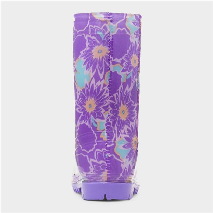 Kids Purple PVC Character Welly