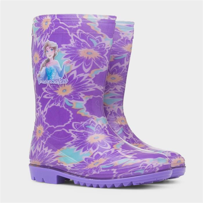 Kids Purple PVC Character Welly