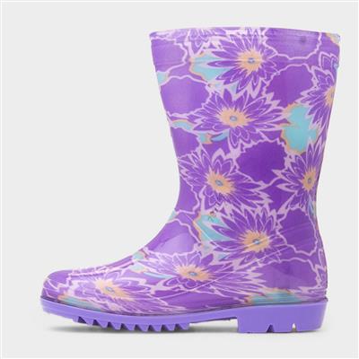 Kids Purple PVC Welly