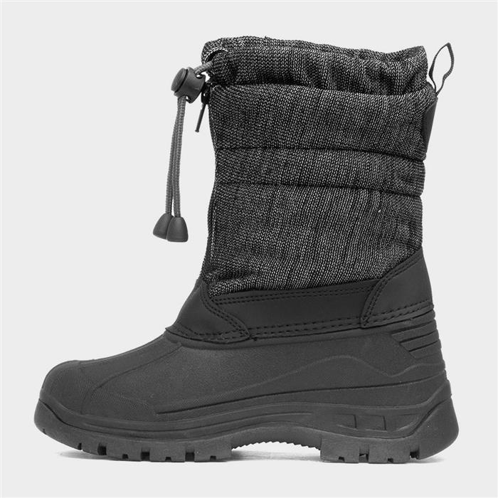 Bathford Kids Black Waterproof Snow Boot
