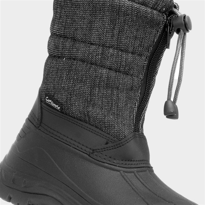 Bathford Kids Black Waterproof Snow Boot