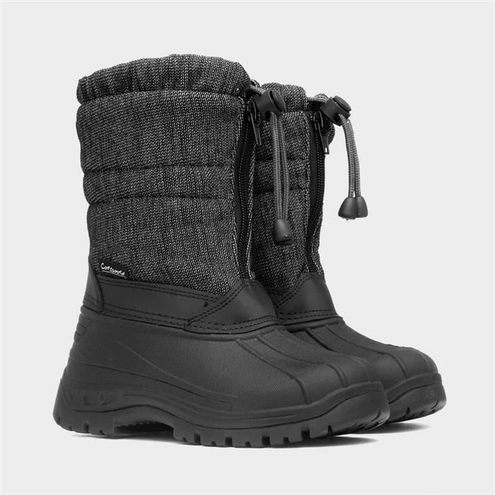Bathford Kids Black Waterproof Snow Boot