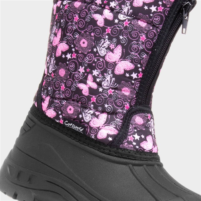 Iceberg Kids Pink Butterfly Snow Boot