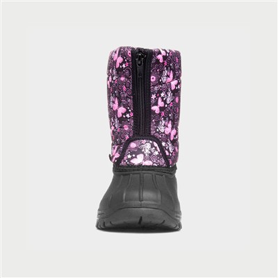 Iceberg Kids Pink Butterfly Snow Boot