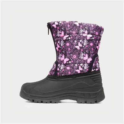 Iceberg Kids Pink Butterfly Snow Boot