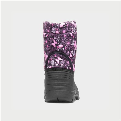 Iceberg Kids Pink Butterfly Snow Boot