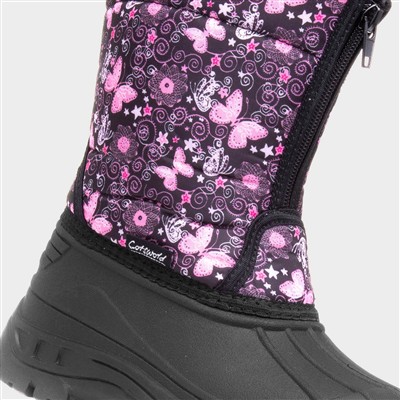 Iceberg Kids Pink Butterfly Snow Boot