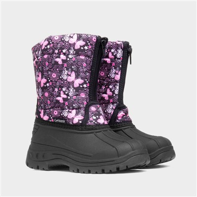 Iceberg Kids Pink Butterfly Snow Boot