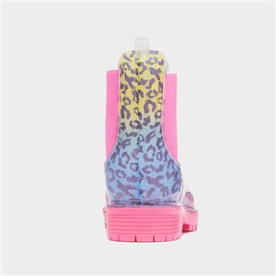 Stormy Girl Multi Leopard Print Ankle Welly