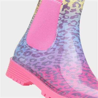 Stormy Girl Multi Leopard Print Ankle Welly