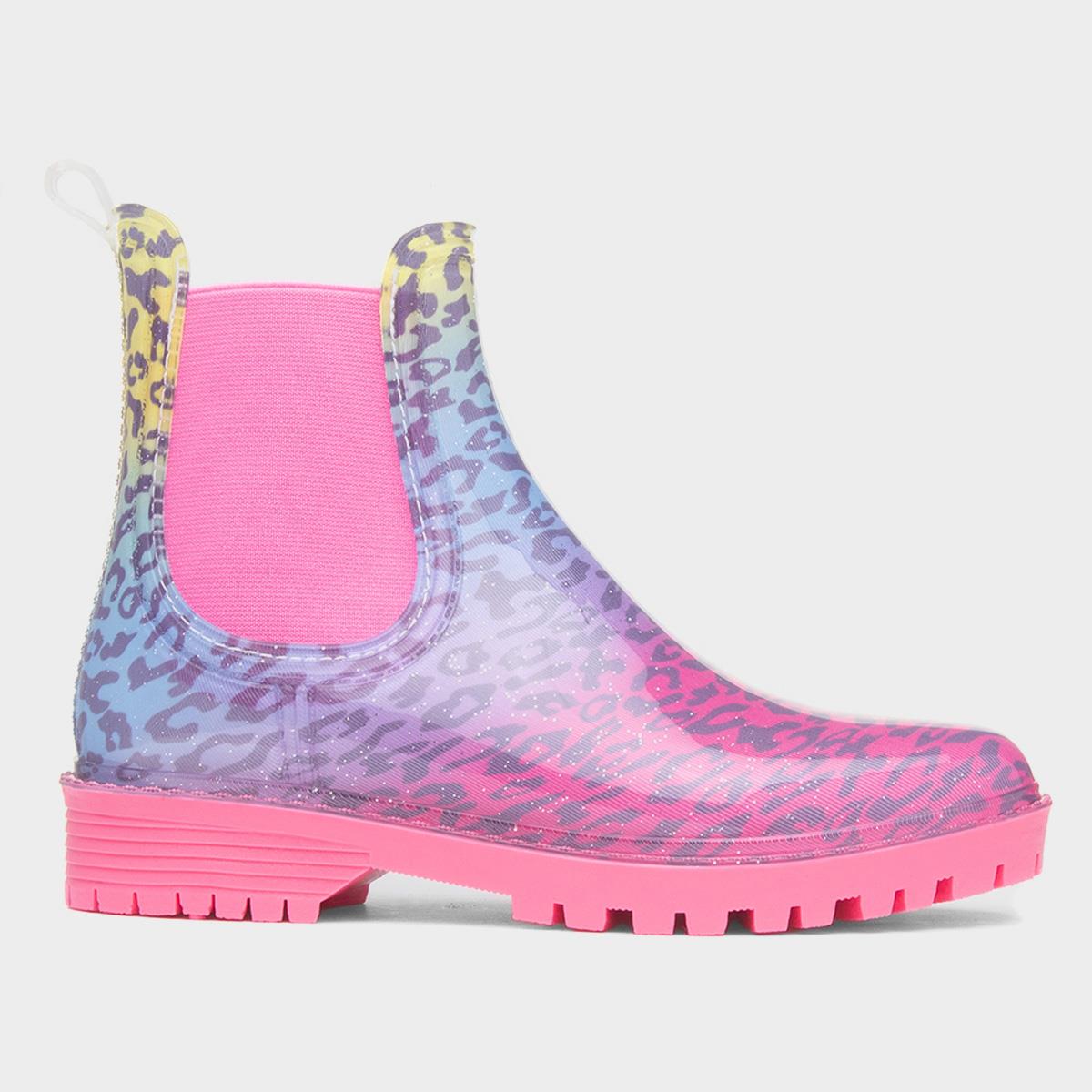 Stormy Girl Multi Leopard Print Ankle Welly