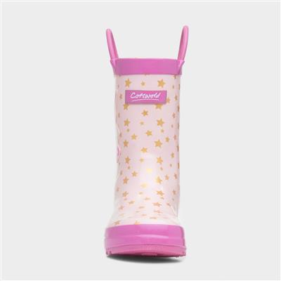 Puddle Girls Pink Unicorn Print Welly