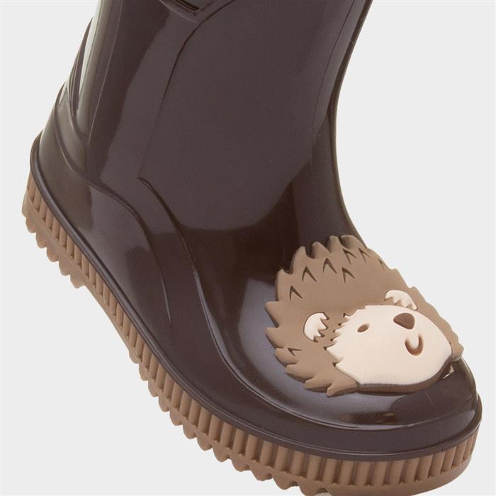Kids Dark Brown Hedgehog Welly
