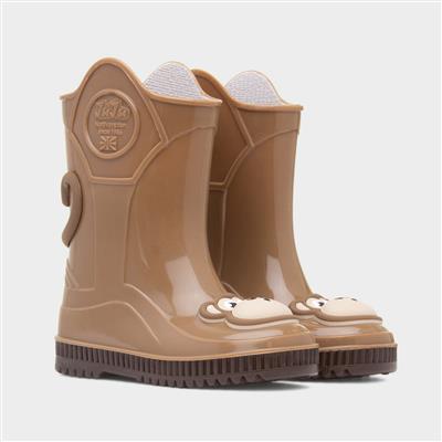 Kids Brown Monkey Welly