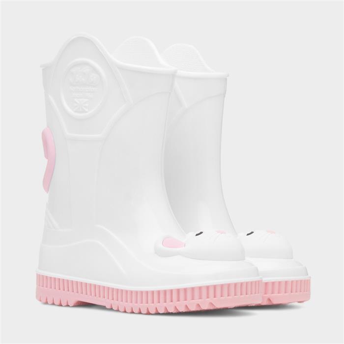 Kids White Mouse Welly