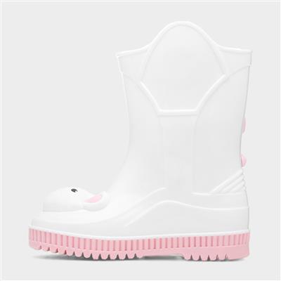 Kids White Mouse Welly