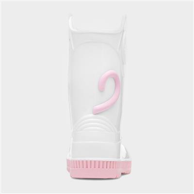 Kids White Mouse Welly