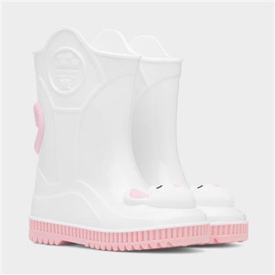 Kids White Mouse Welly