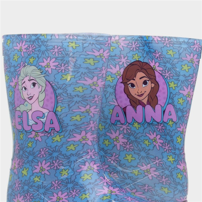 Kids Blue Character Floral Welly