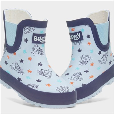 Kids Blue Star Short Ankle Chelsea Welly