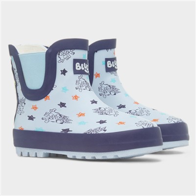 Kids Blue Star Short Ankle Chelsea Welly