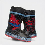 Spider-Man Kids Black Faux Fur Lined Welly (Click For Details)