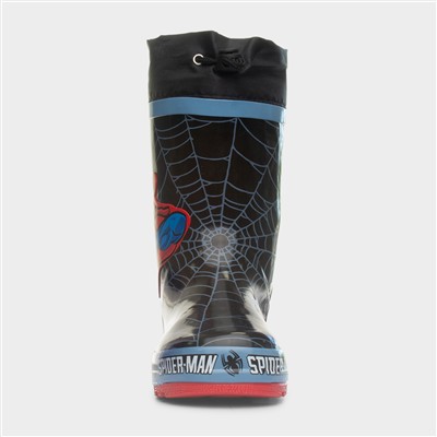 Kids Black Faux Fur Lined Welly