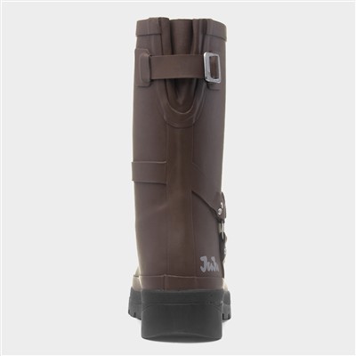 Womens Brown Biker Welly