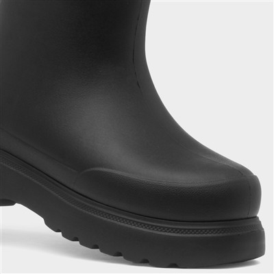 Dream Womens Black Chunky Welly