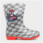 Super Mario Kids Black Checkered Wellies (Click For Details)
