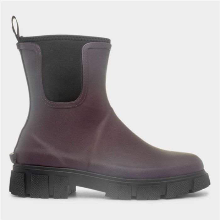 Lake Womens Plum Welly Ankle Boot