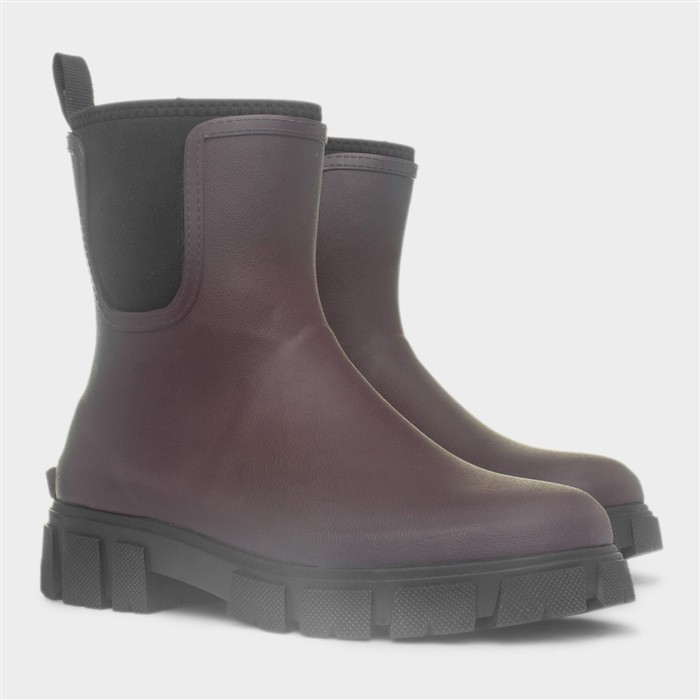 Lake Womens Plum Welly Ankle Boot