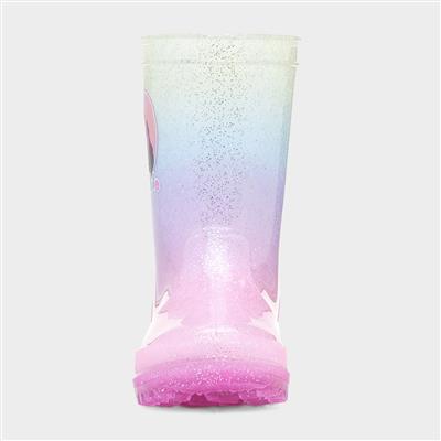 Girls Multi Light Up Welly
