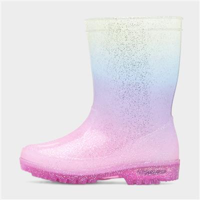 Girls Multi Light Up Welly