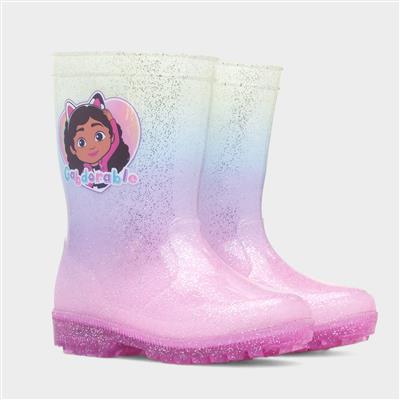 Girls Multi Light Up Welly