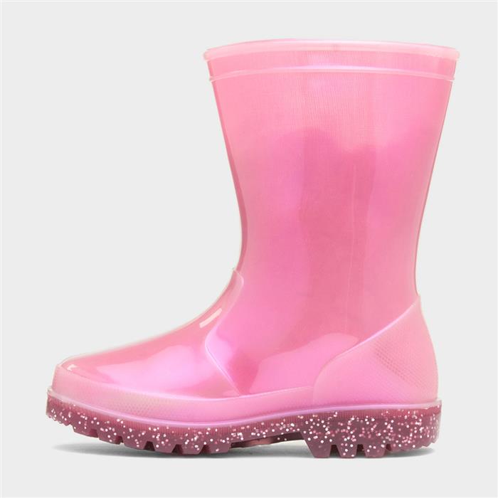 Surprise Girls Pink Glitter Character Welly
