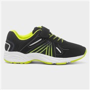 XL Kids Black & Lime Green Easy Fasten Trainer (Click For Details)
