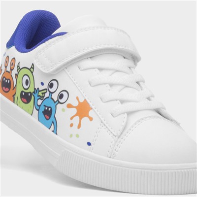 Kids White Easy Fasten Monster Trainer