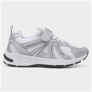 XL Kids Silver & White Easy Fasten Trainer (Click For Details)