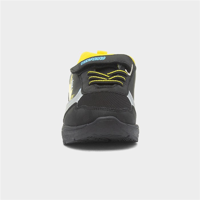 Kids Black Light Up Easy Fasten Trainer