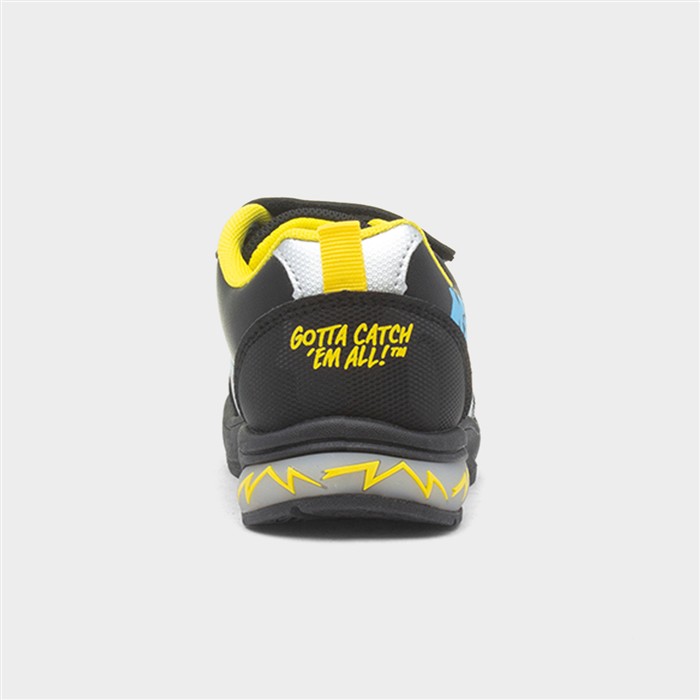 Kids Black Light Up Easy Fasten Trainer