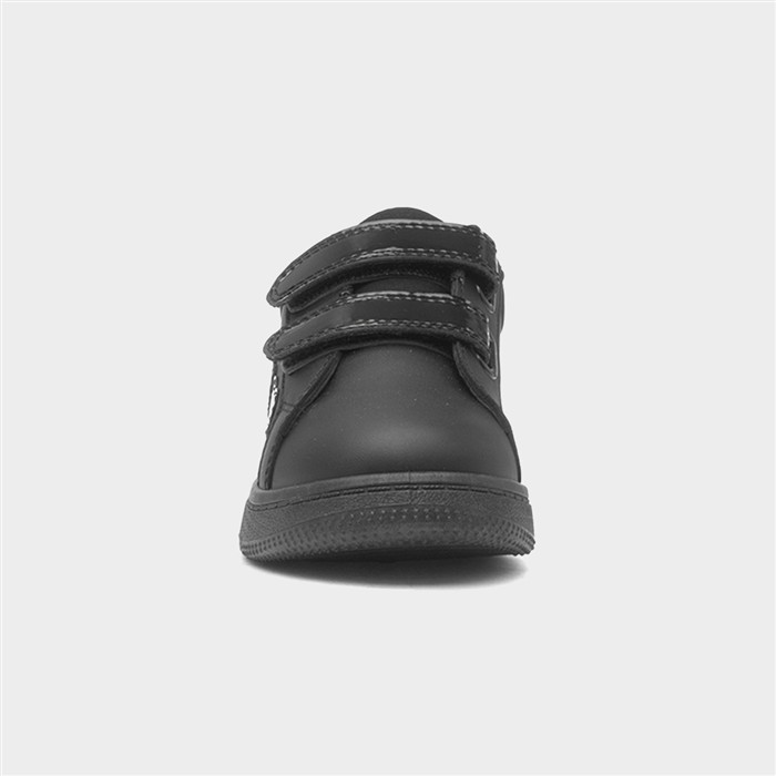 Kids Black Double Easy Fasten Heart Trainer