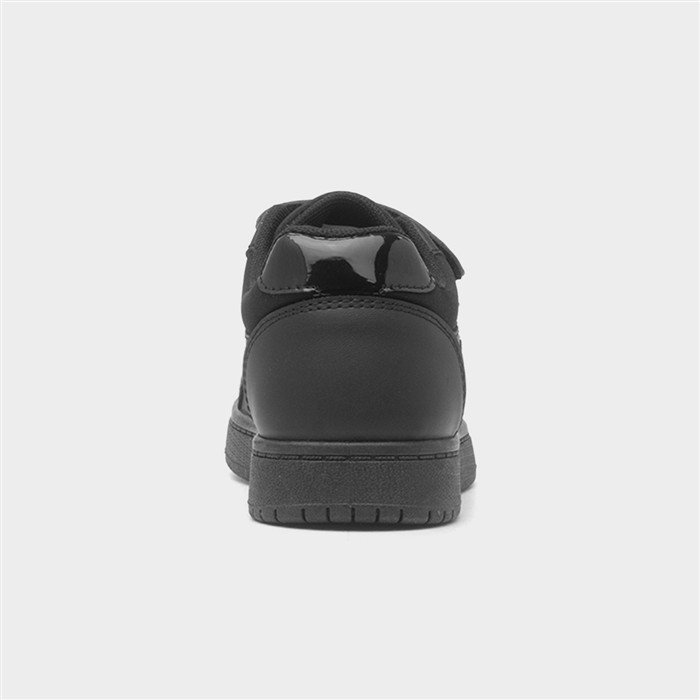 Kids Black Double Easy Fasten Heart Trainer